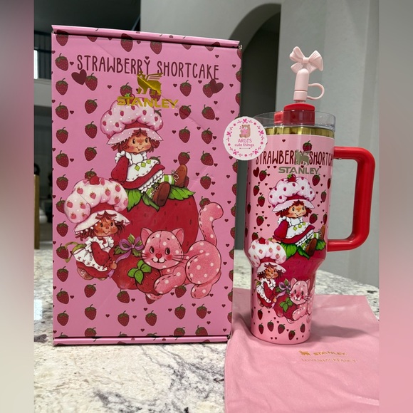 Stanley Other - Customized Stanley Pink Strawberry Shortcake Tumbler